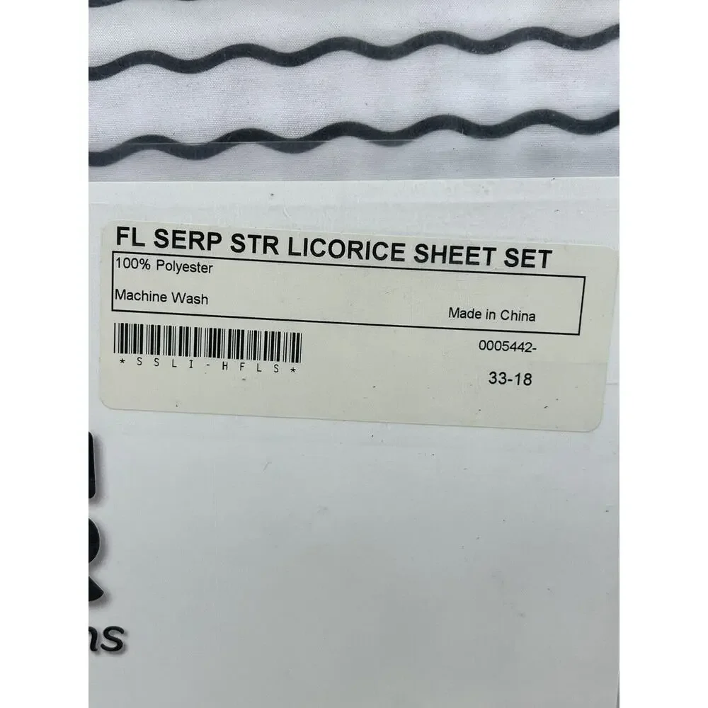 Crayola Dream In Color Full Sheet Set Serpentine Stripe Licorice Black White NEW